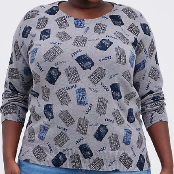 torrid Sweaters - New Torrid Her Universe Dr. Who Tardis Pullover Sweater 2X